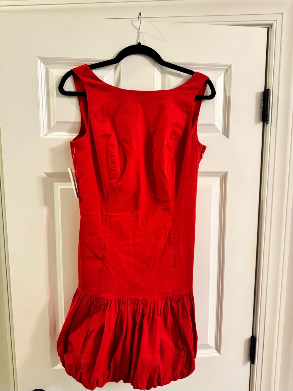 Women's Red Sleeveless Drop-Hem Bubble Dress